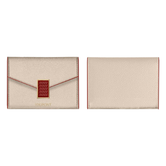 S.T. Dupont Victoria wallet and coin purse, beige grained calfskin - ref 1VI514BE1