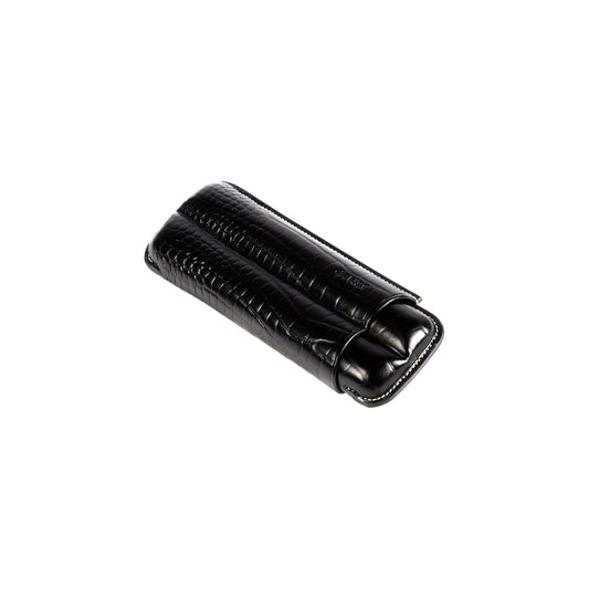 Jemar 110 XL/2 - Coco 2-cigar leather case - Black