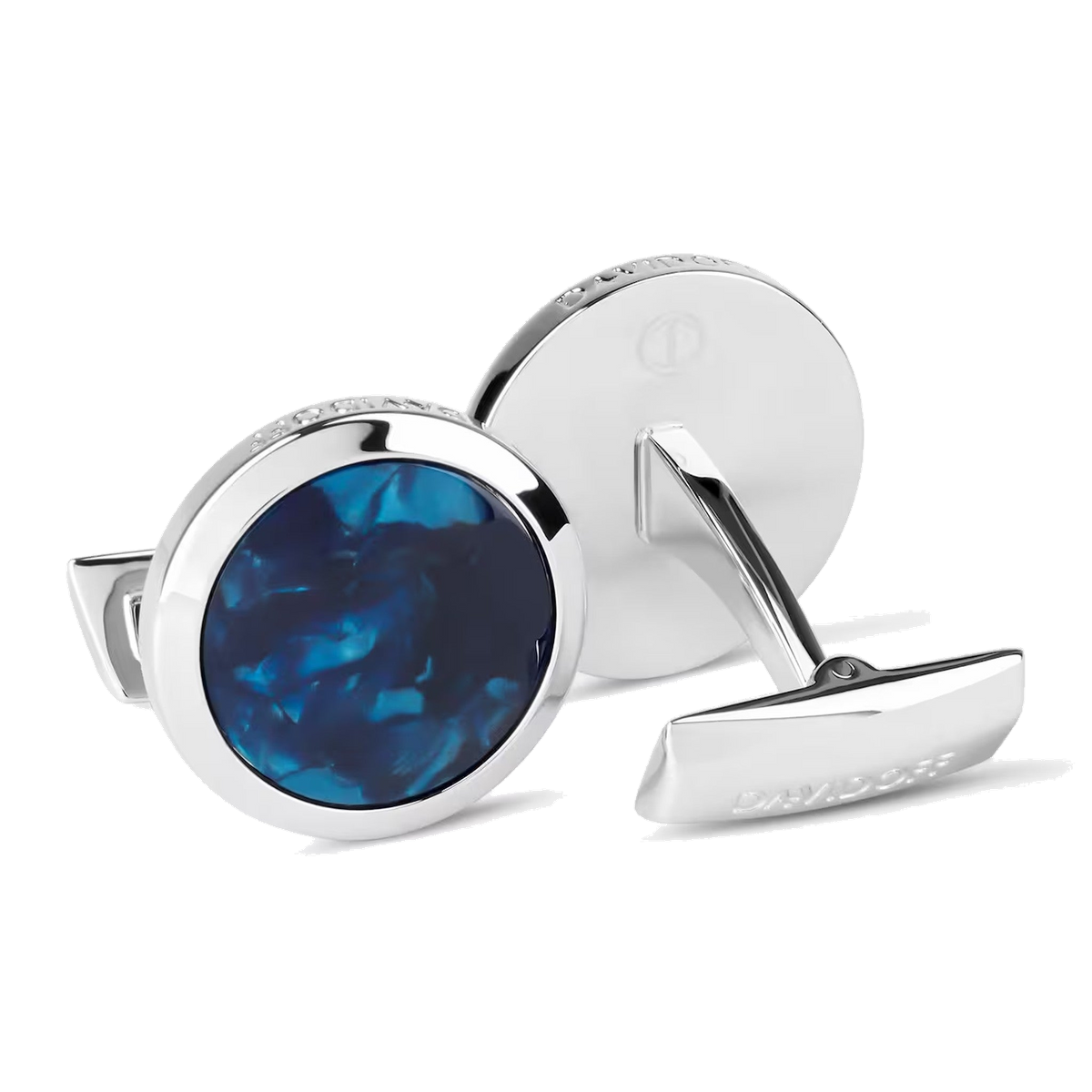 DAVIDOFF Venice Cufflinks Silver Blue