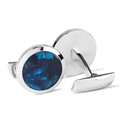 DAVIDOFF Venice Cufflinks Silver Blue