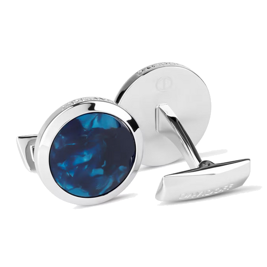 Boutons de manchette DAVIDOFF Venice argent bleus