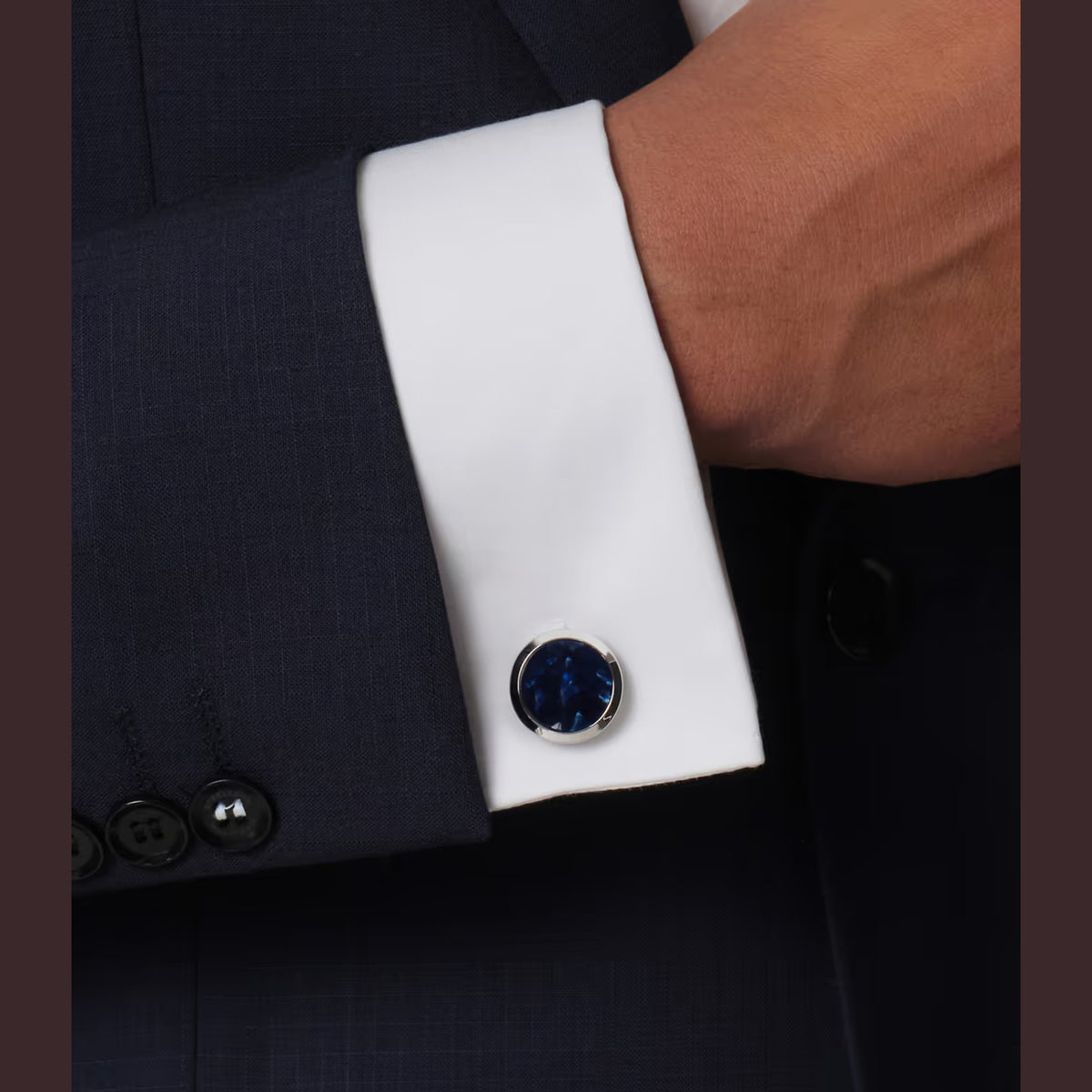 DAVIDOFF Venice Cufflinks Silver Blue