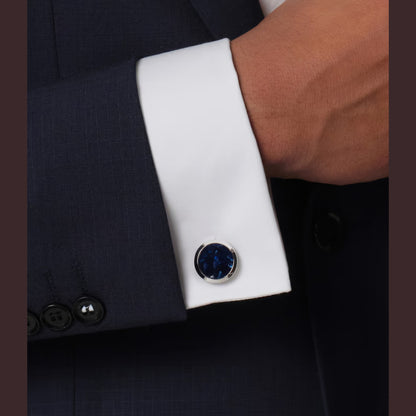 DAVIDOFF Venice Cufflinks Silver Blue