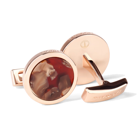 Boutons de manchette DAVIDOFF Venice or rose bruns
