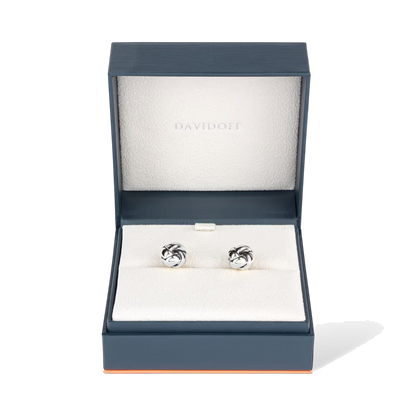 Boutons de manchette DAVIDOFF Essentials nœud argent — vue 2
