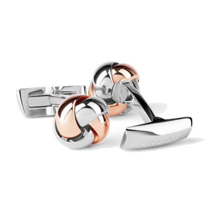 DAVIDOFF Essentials Cufflinks Knot Silver Rose-Gold — view 1