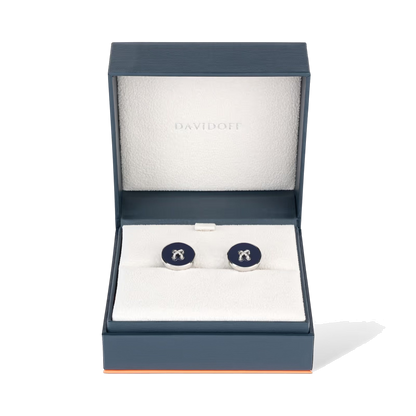 Essentials - boutons de manchette bouton argent et bleu