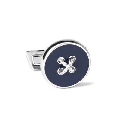 Essentials - boutons de manchette bouton argent et bleu