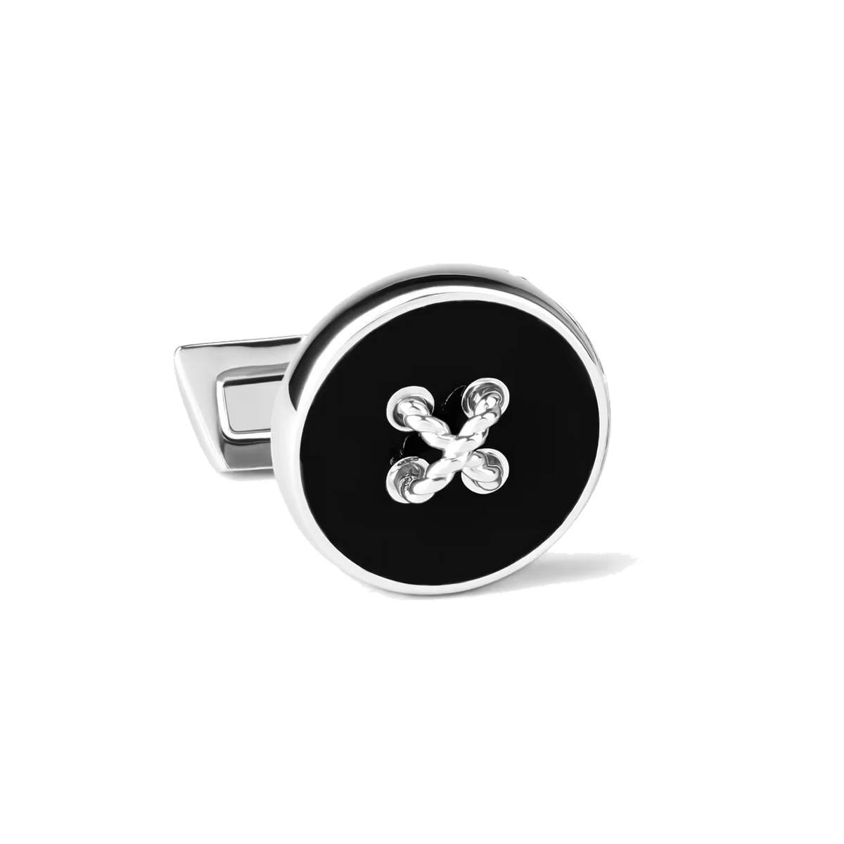Essentials - boutons de manchette bouton argent et noir