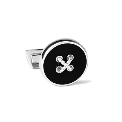 Essentials - boutons de manchette bouton argent et noir