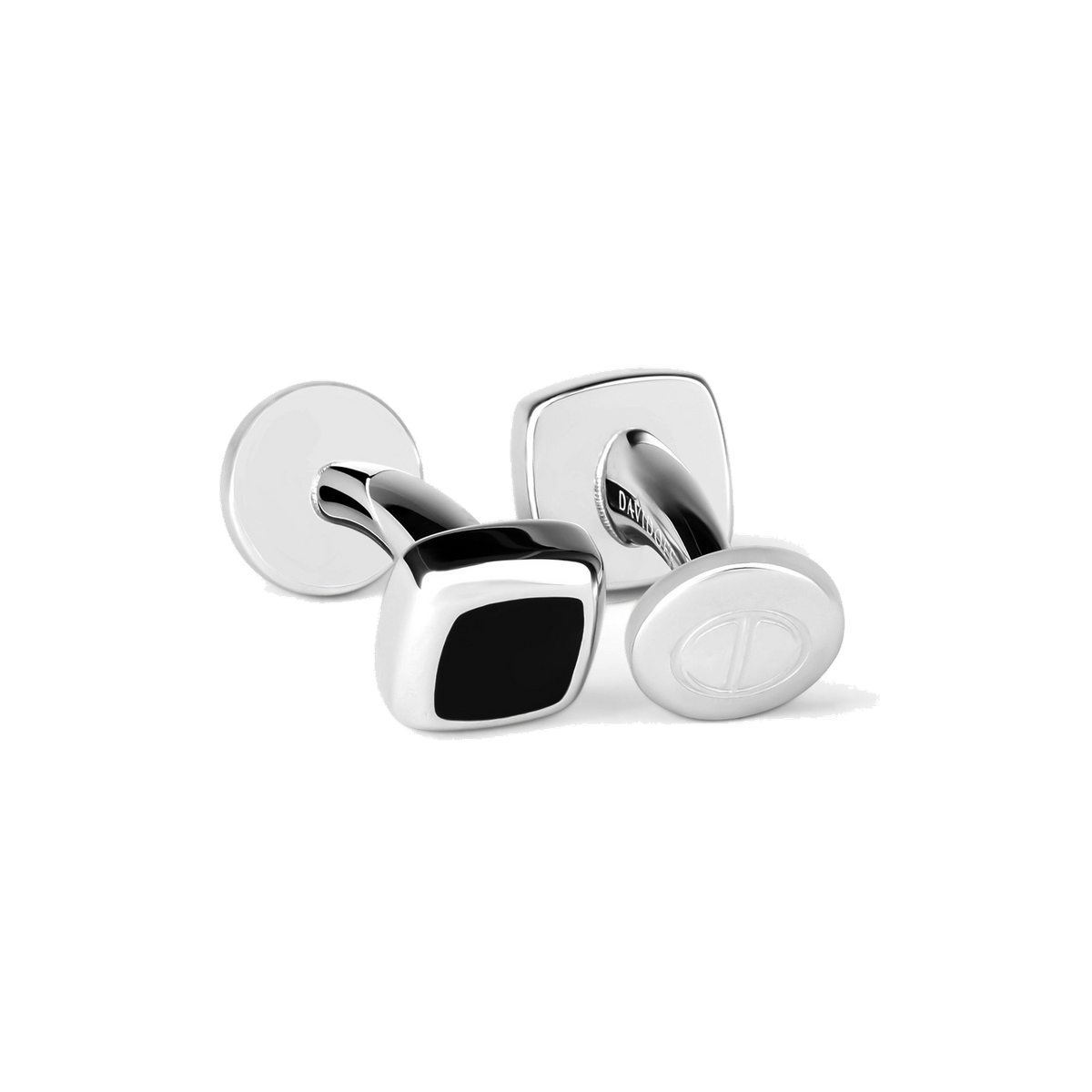 Essentials - Cufflinks Mini Square Silver Black