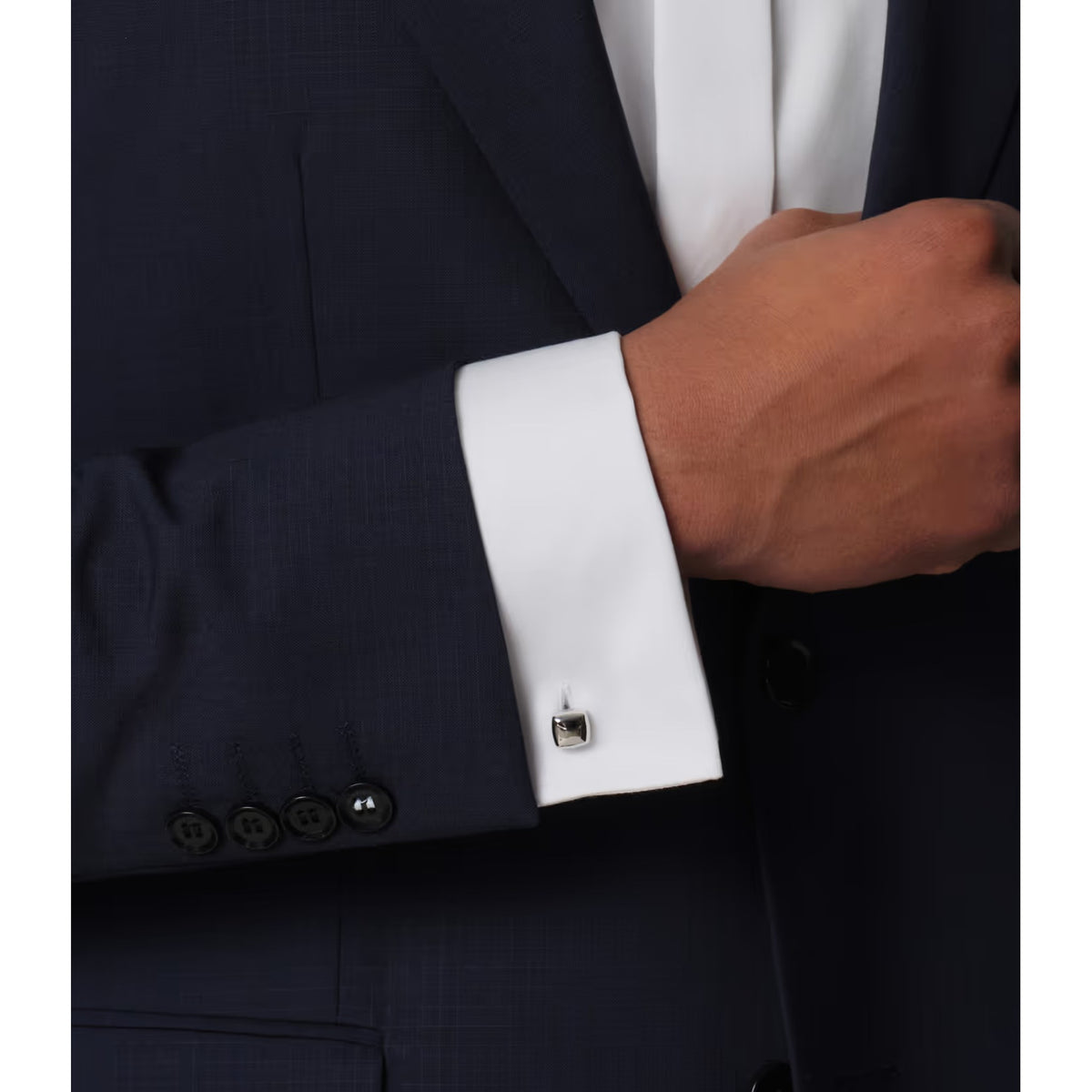 Essentials - boutons de manchette mini carrés argent