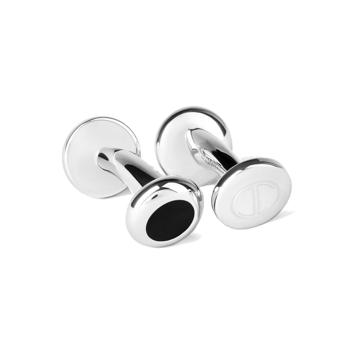 Essentials - Cufflinks Mini Round Silver Black