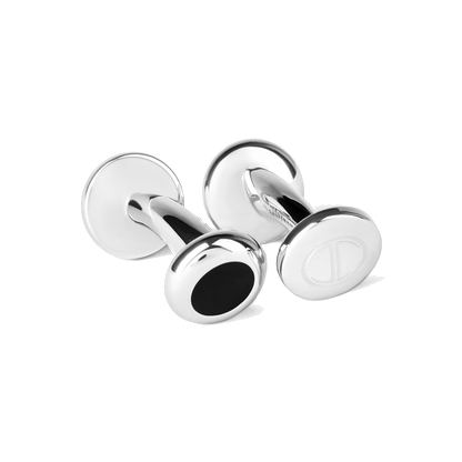 Essentials - Cufflinks Mini Round Silver Black