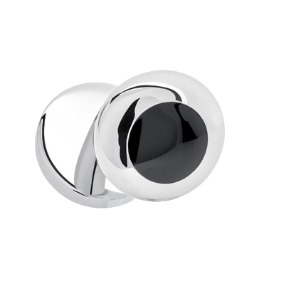 Essentials - Cufflinks Mini Round Silver Black