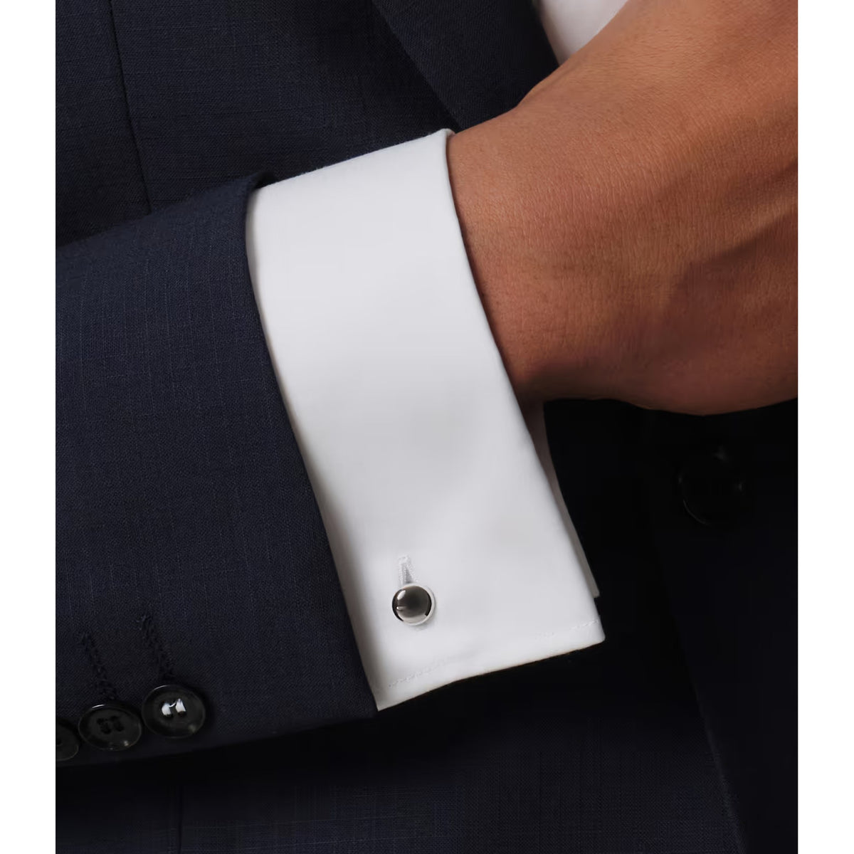 Essentials - boutons de manchette mini ronds argent