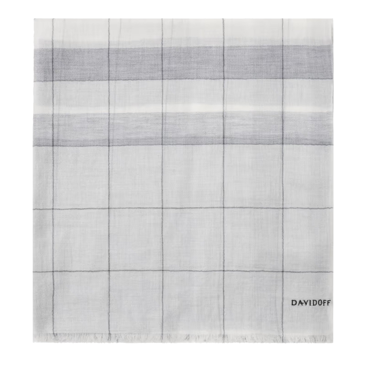 DAVIDOFF PARIS Scarf Check Pattern Grey