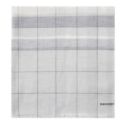 DAVIDOFF PARIS Scarf Check Pattern Grey
