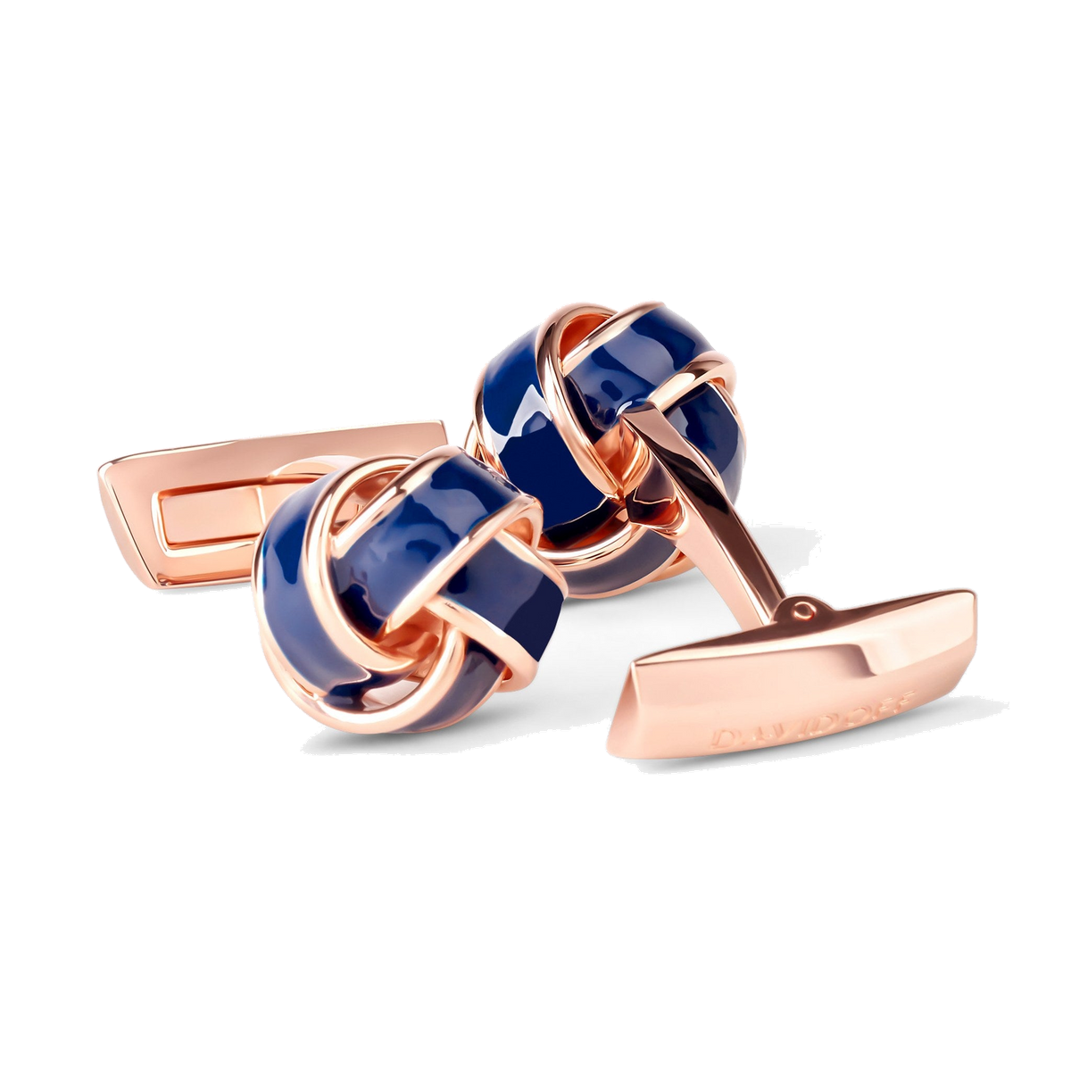 Essentials - Cufflinks Knot Rose Gold Blue