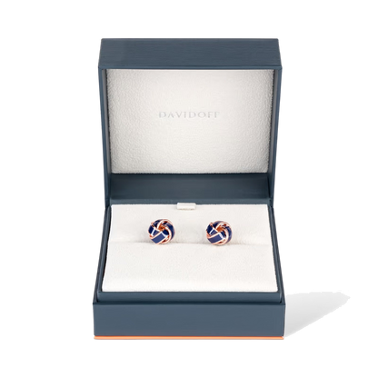 Essentials - Cufflinks Knot Rose Gold Blue