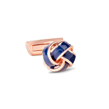 Essentials - Cufflinks Knot Rose Gold Blue