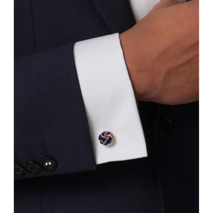 Essentials - Cufflinks Knot Rose Gold Blue
