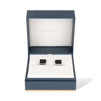 Essentials - boutons de manchette barillet argent et noir