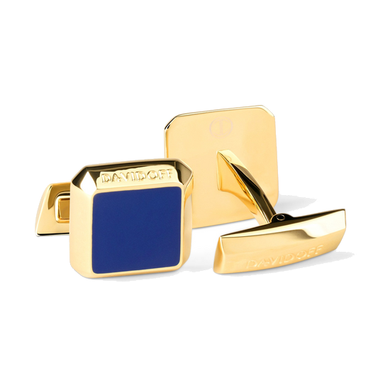 Essentials - Cufflinks Square Gold Blue
