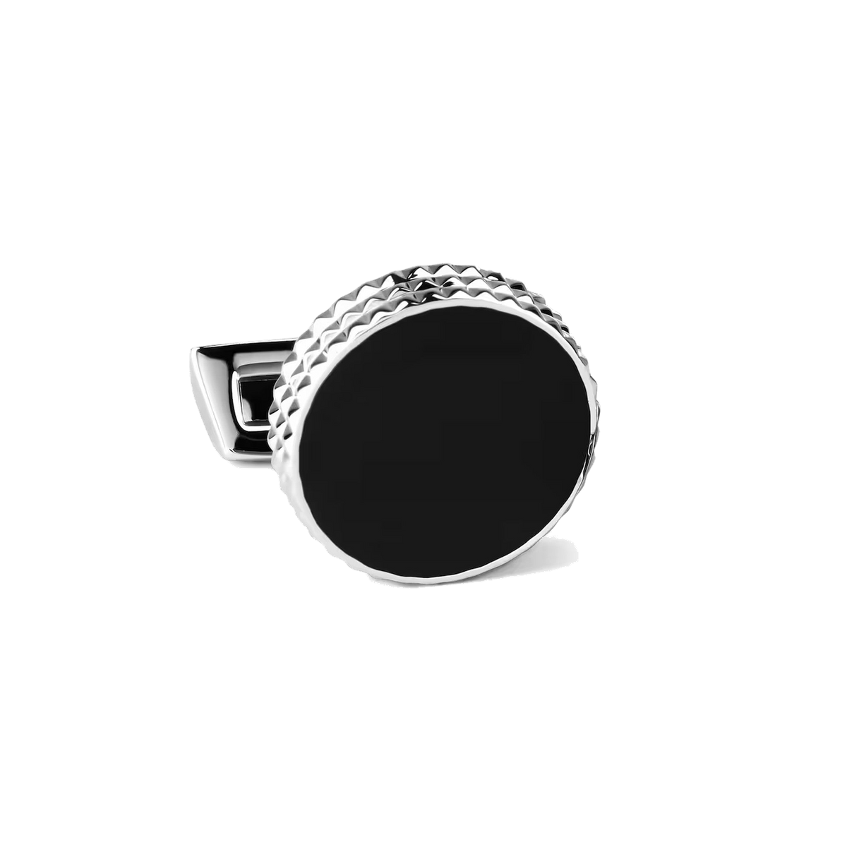 DAVIDOFF PARIS Cufflinks Round Silver Black - pair