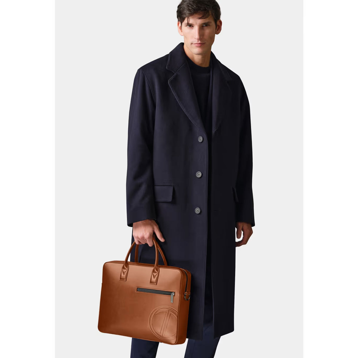 DAVIDOFF Venice Briefcase 1 Zip Cognac