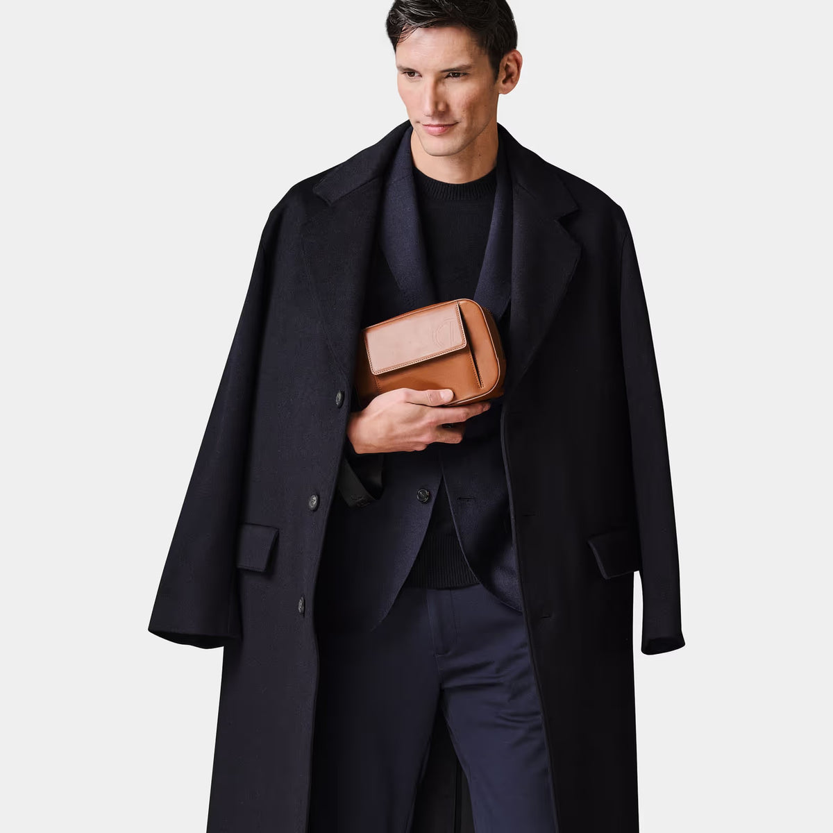 DAVIDOFF Venice Pouch With Zip Cognac
