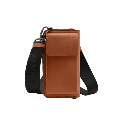DAVIDOFF Venice Phone Pouch With Zip Cognac
