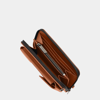 DAVIDOFF Venice Phone Pouch With Zip Cognac