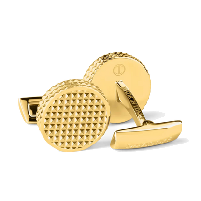 DAVIDOFF PARIS Cufflinks Round Light-Gold