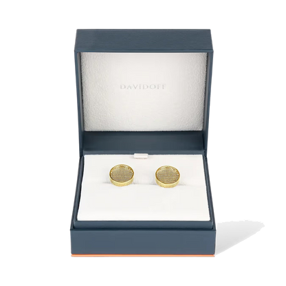 DAVIDOFF PARIS Cufflinks Round Light-Gold - detail