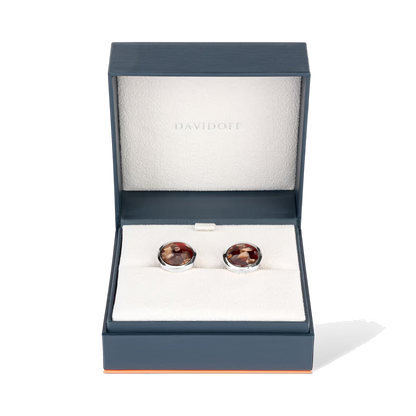 DAVIDOFF Venice Cufflinks Silver Brown