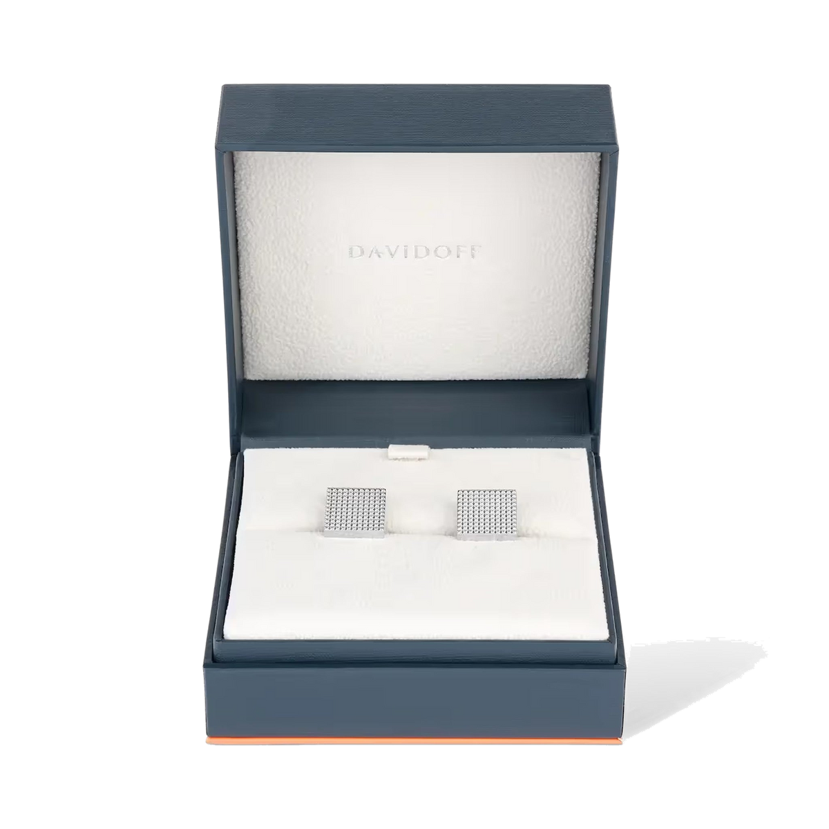 Boutons de manchette DAVIDOFF PARIS carrés argent - détail