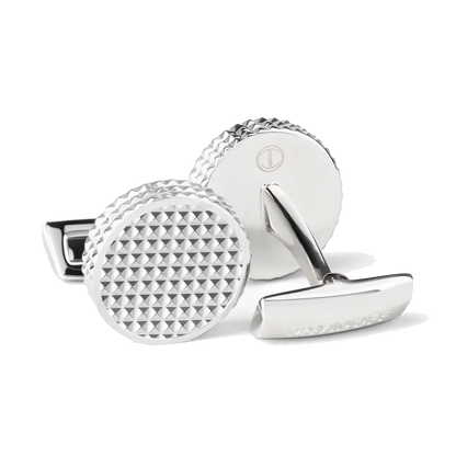 Boutons de manchette DAVIDOFF PARIS ronds argent