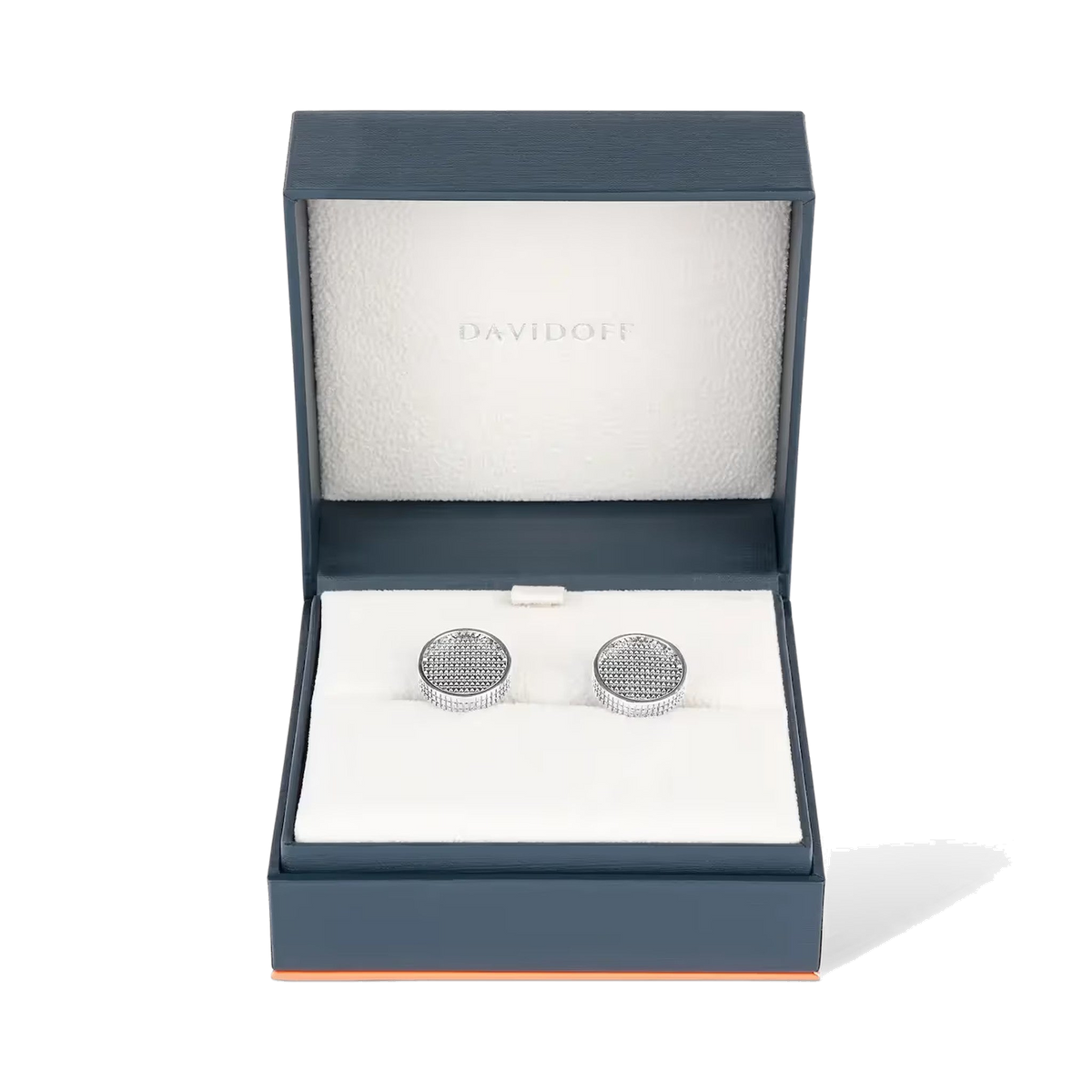 Boutons de manchette DAVIDOFF PARIS ronds argent - détail