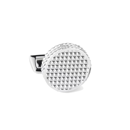Boutons de manchette DAVIDOFF PARIS ronds argent - paire