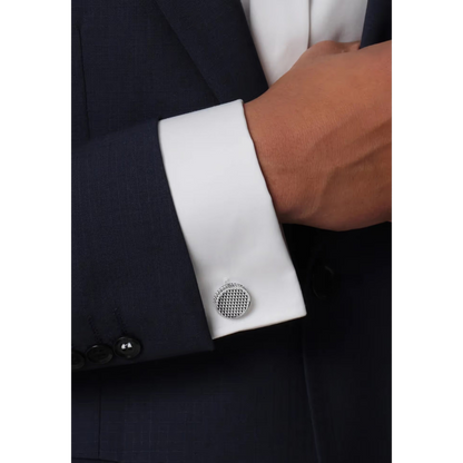 Boutons de manchette DAVIDOFF PARIS ronds argent - arrière
