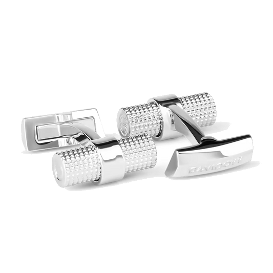 Boutons de manchette DAVIDOFF PARIS tonneau argent