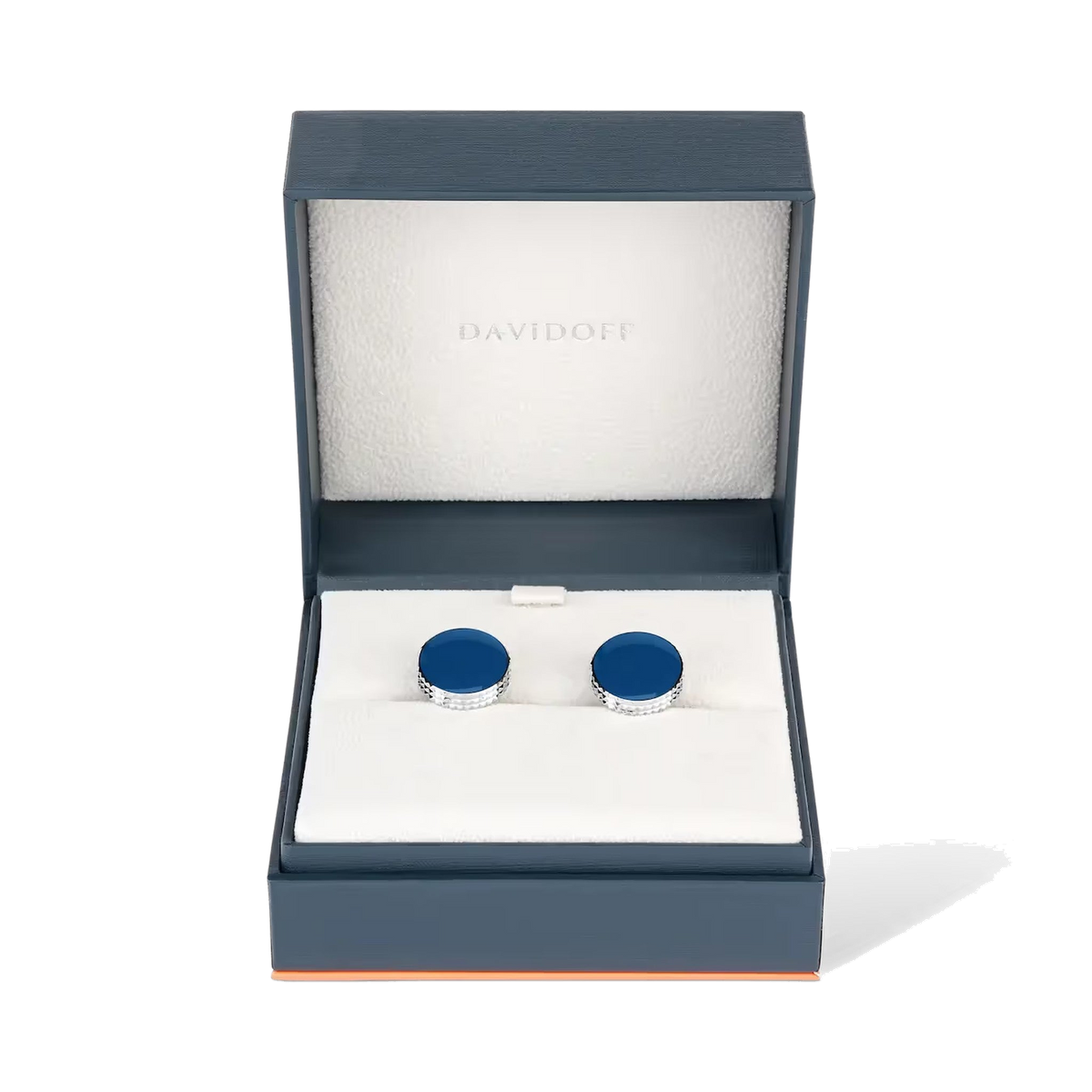 DAVIDOFF PARIS Cufflinks Round Silver Blue - detail