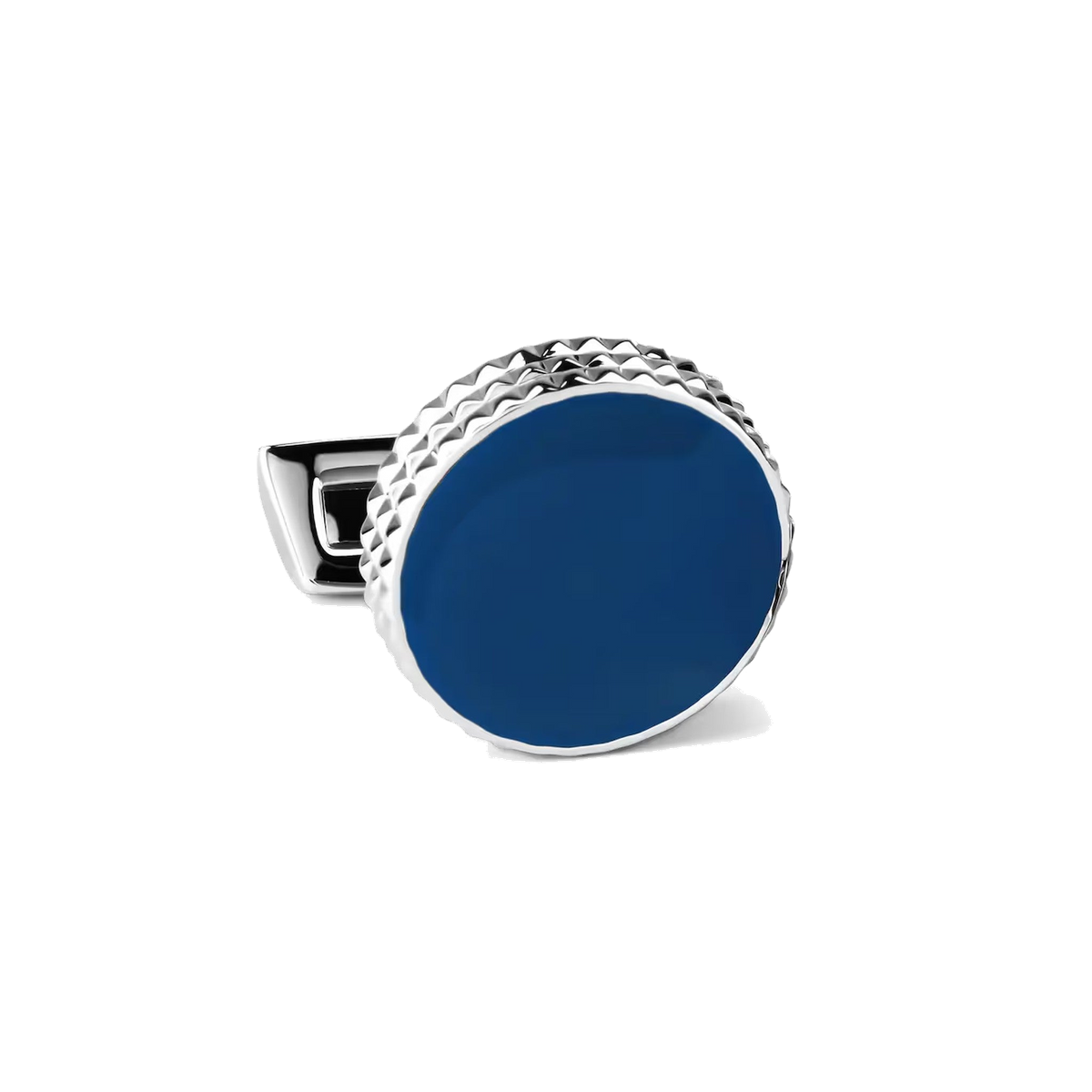 DAVIDOFF PARIS Cufflinks Round Silver Blue - pair
