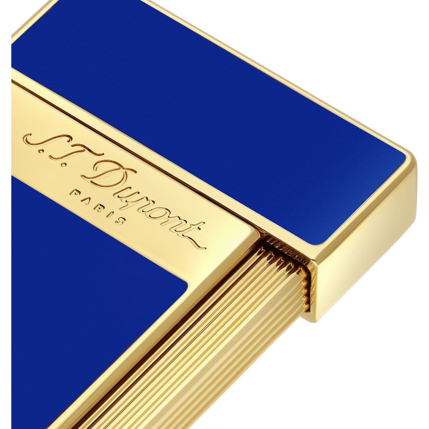 S.T. Dupont Big D lighter blue lacquer and gold