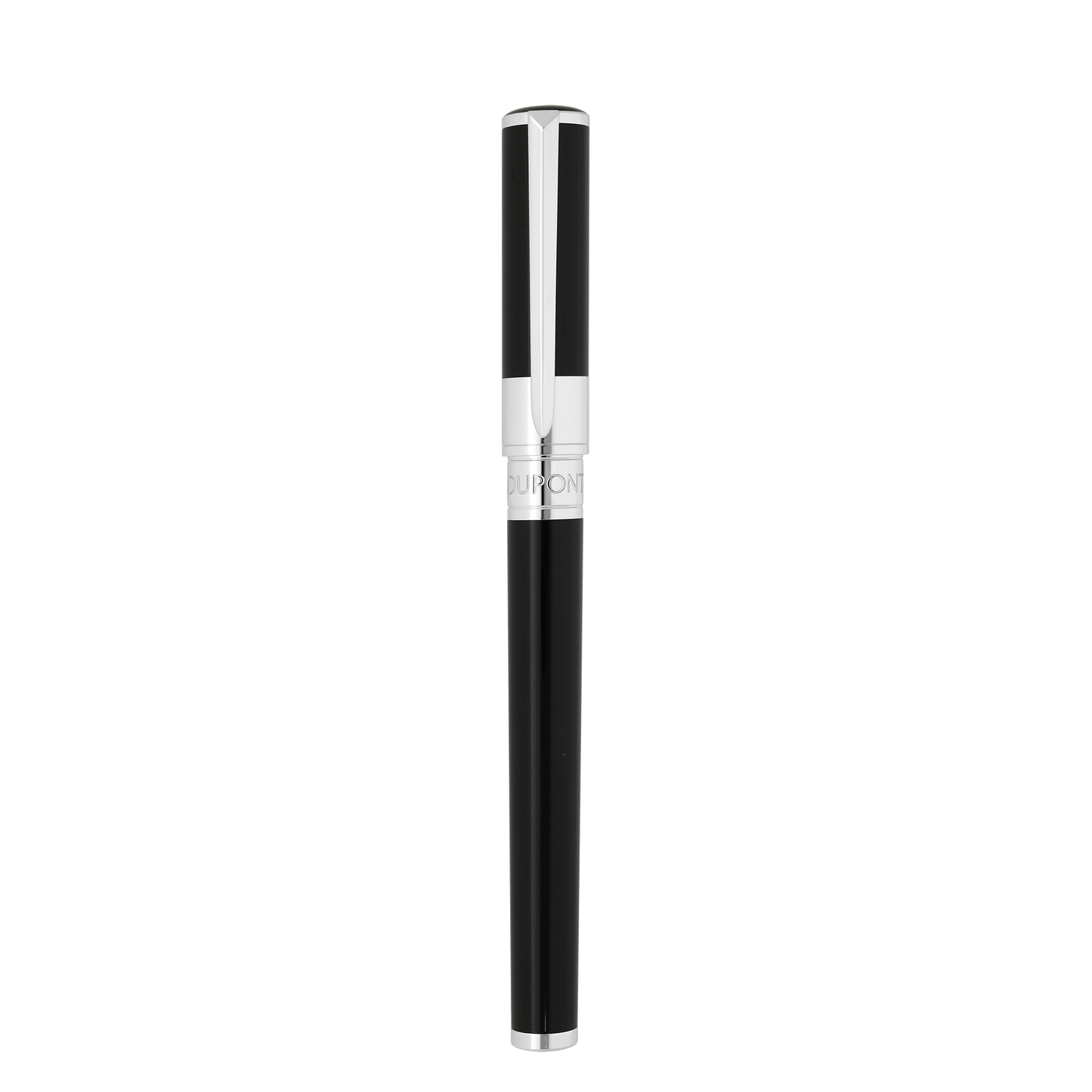S.T. Dupont Initial fountain pen in black lacquer with chrome finish