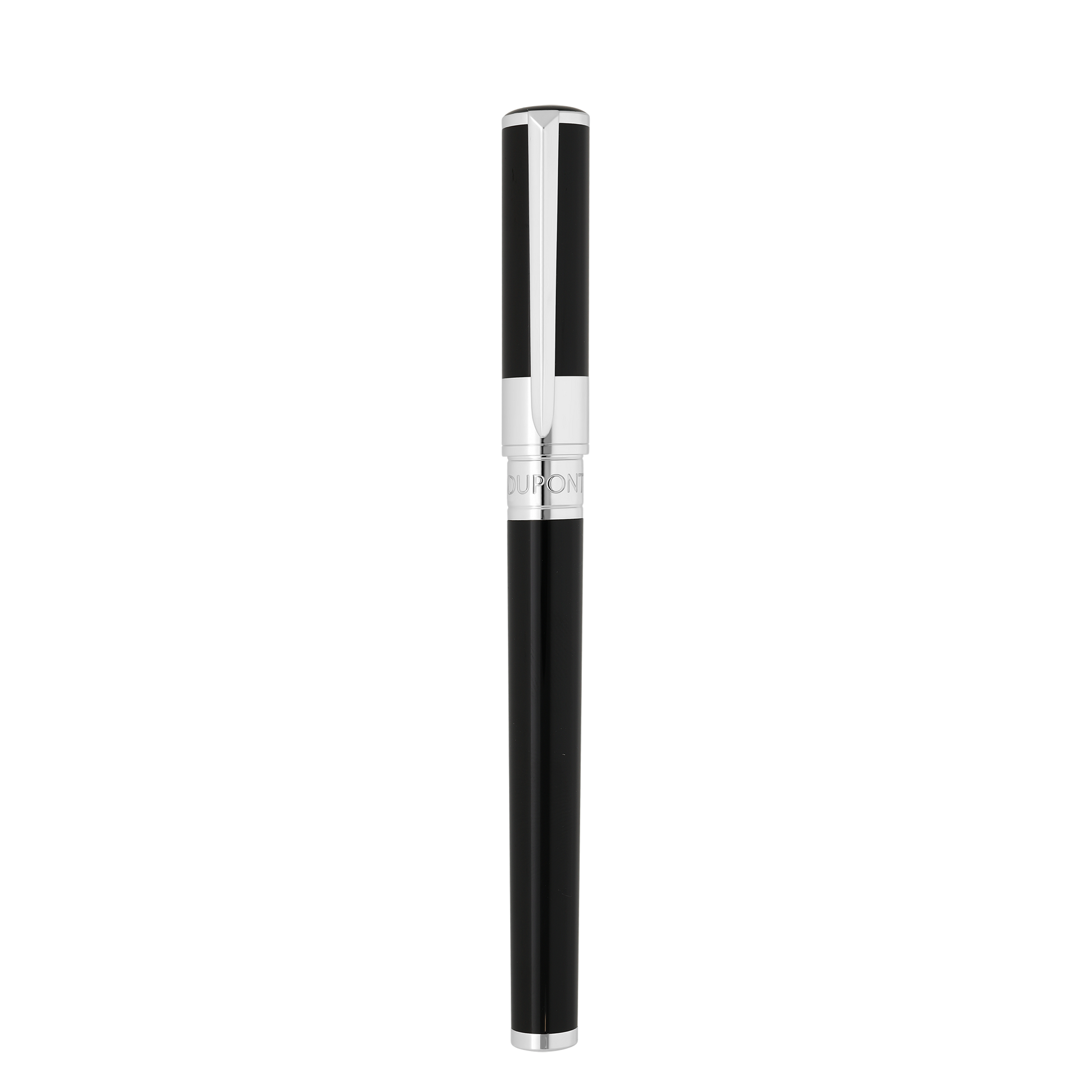 S.T. Dupont Initial fountain pen in black lacquer with chrome finish