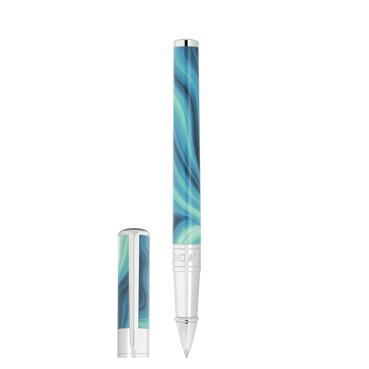 S.T. Dupont INITIAL - ROLLERBALL PEN GEODE BLUE / CHROME — official product image