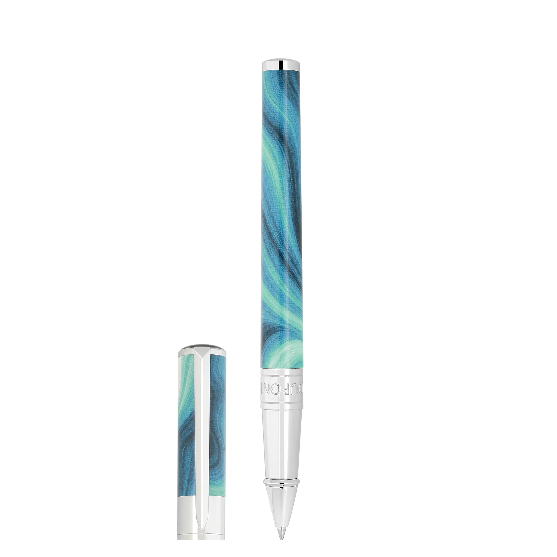 S.T. Dupont INITIAL - ROLLERBALL PEN GEODE BLUE / CHROME — official product image