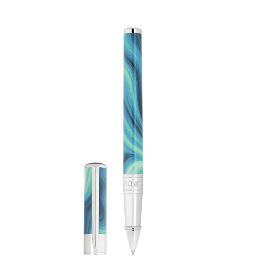 S.T. Dupont INITIAL - ROLLERBALL PEN GEODE BLUE / CHROME — official product image